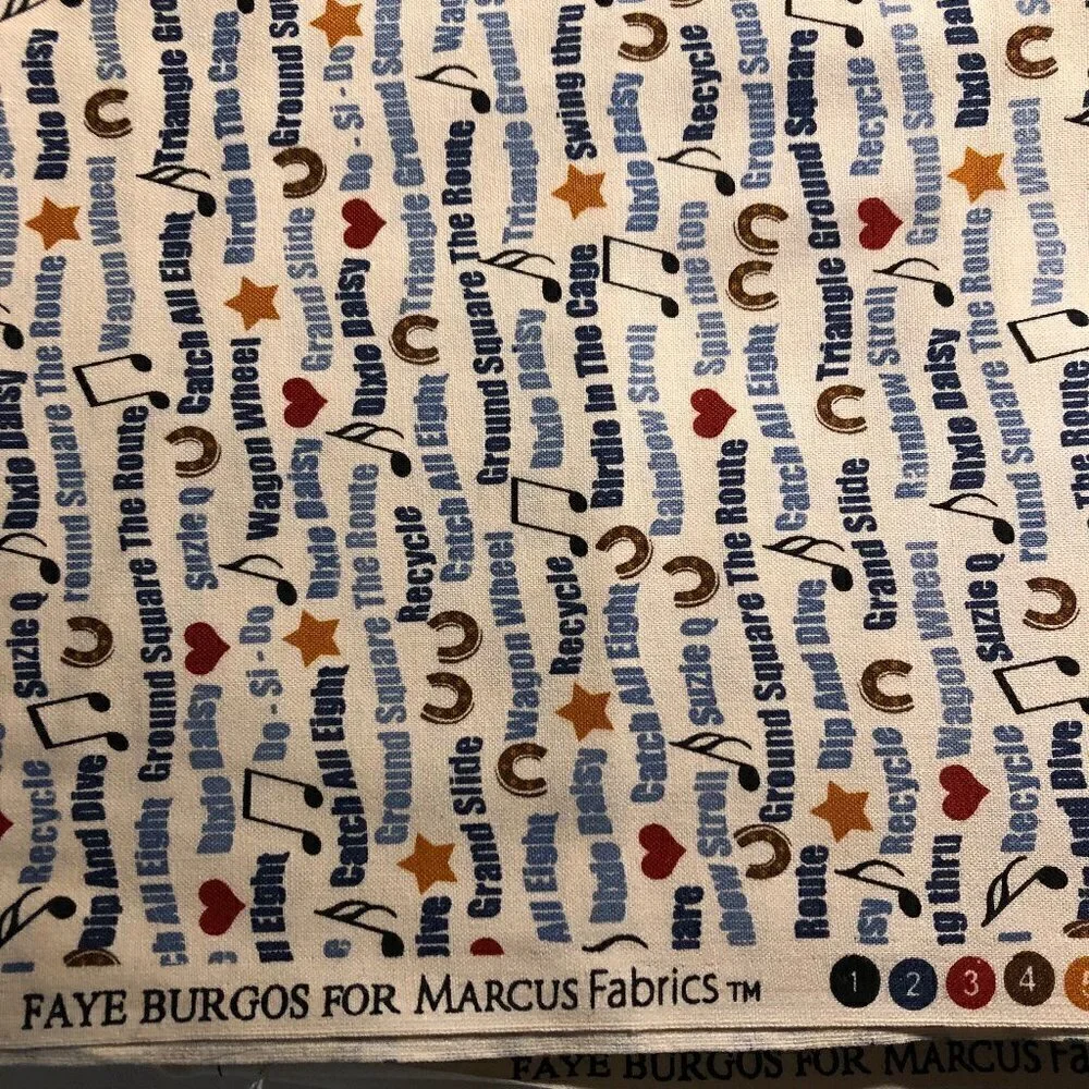 🛒$25 5 yards cotton fabric square dancing